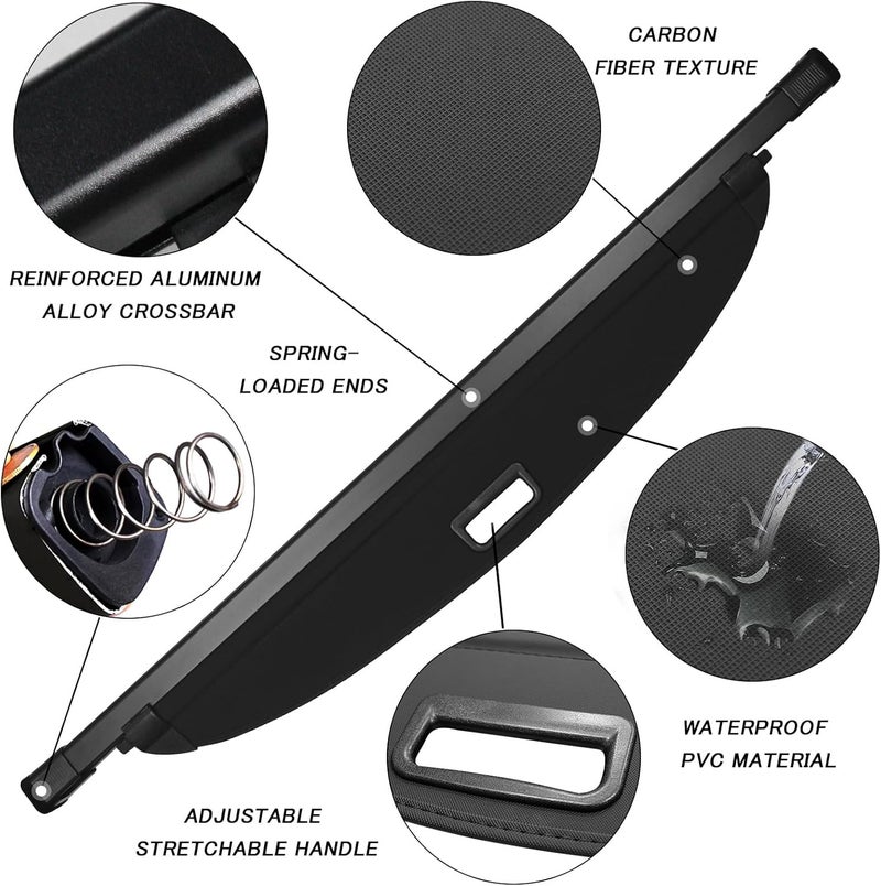 Sze Cargo Cover for Kia Sorento 2021-2024 2025 Retractable Trunk Cover Black Rear Trunk Security Cover Shielding Shade Waterproof-New Upgrade - Image 2